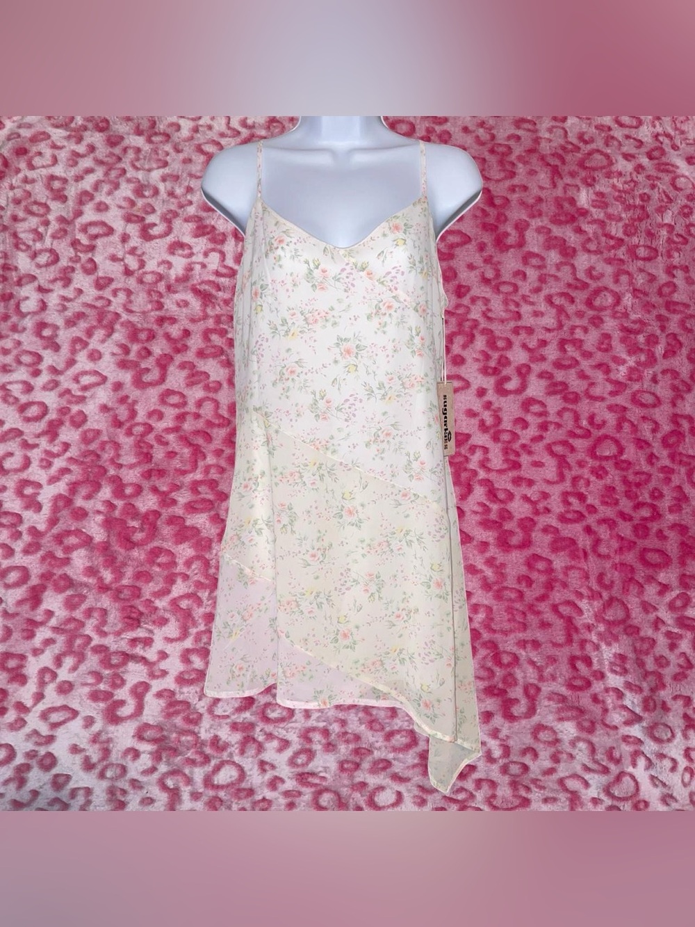 sugarkiss multicolor floral asymmetrical slip dress